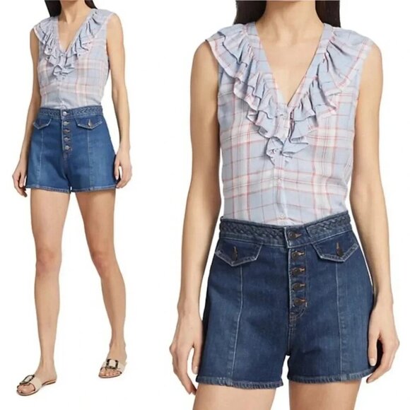 Veronica Beard Leina Shirt in Vapor Multi XS - Picture 2 of 15